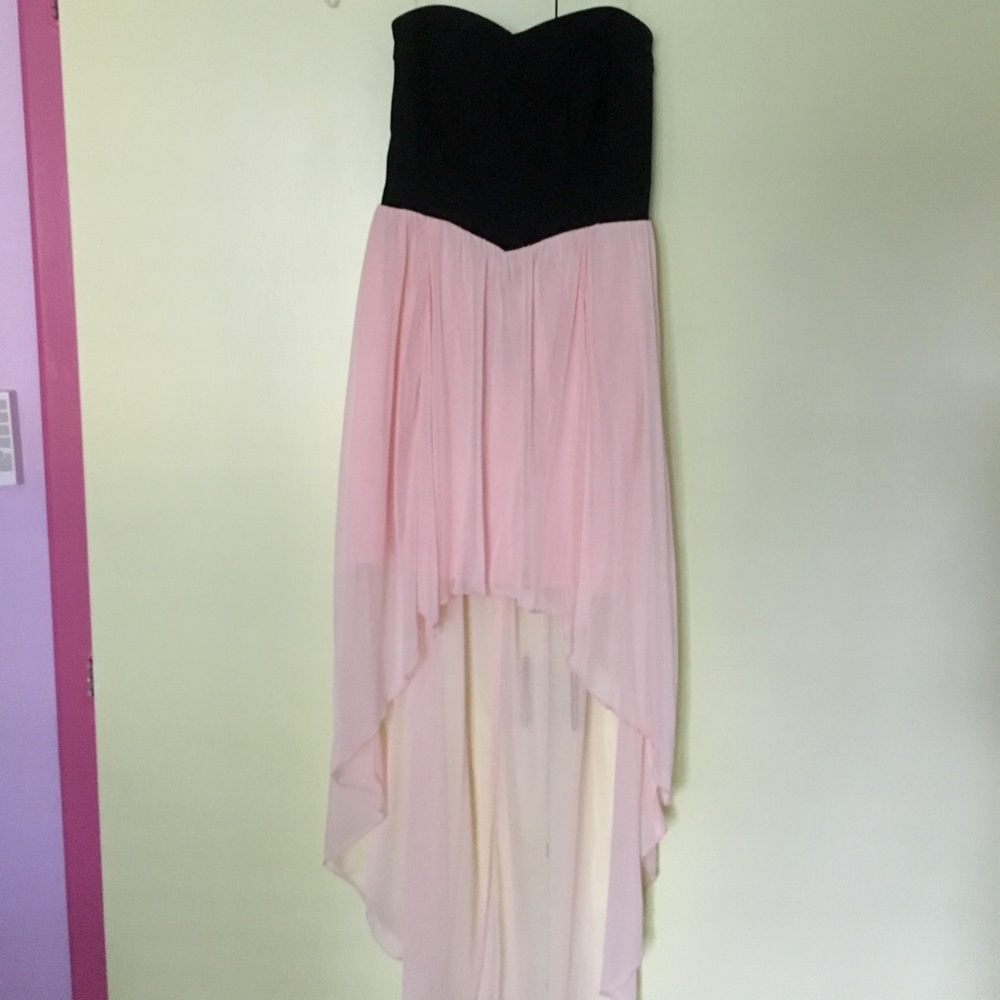 Black & Pink High-Low Dress